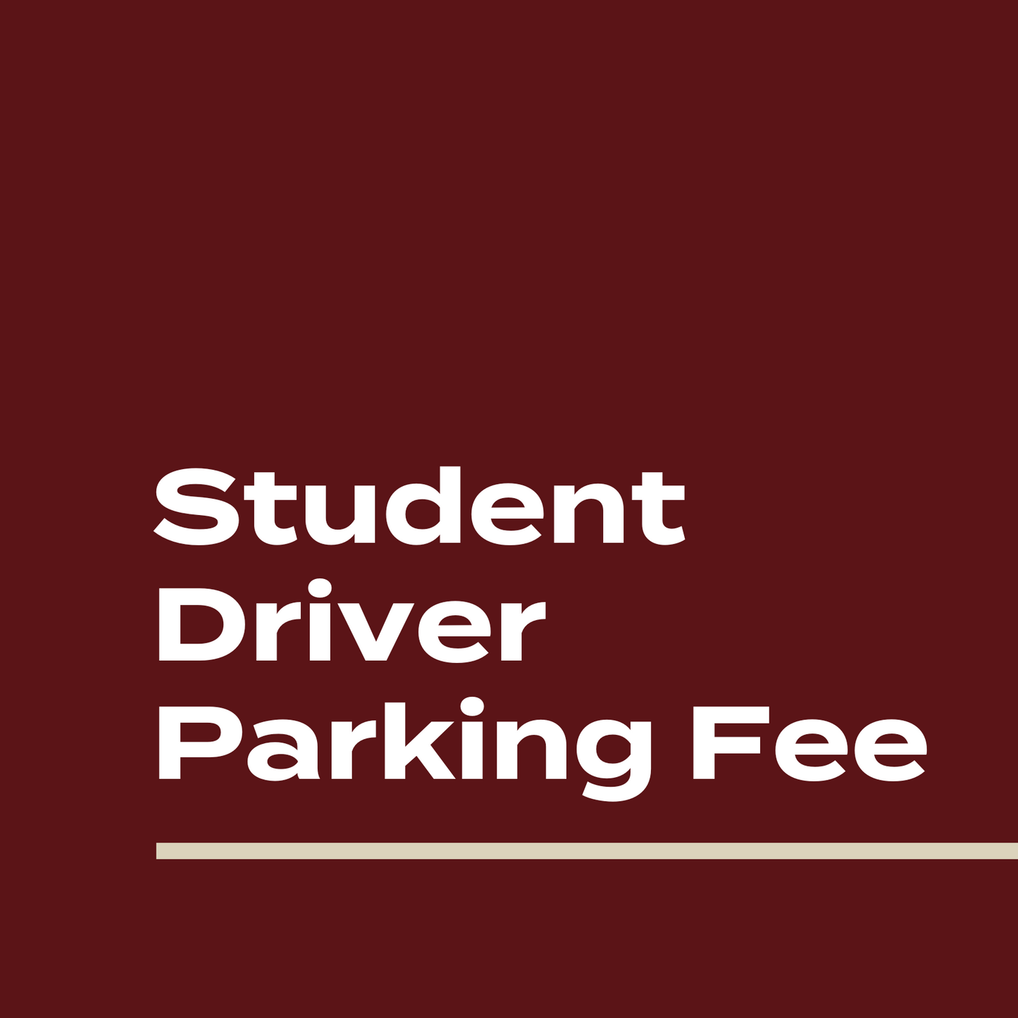 26-27 Student Driver Parking Fee