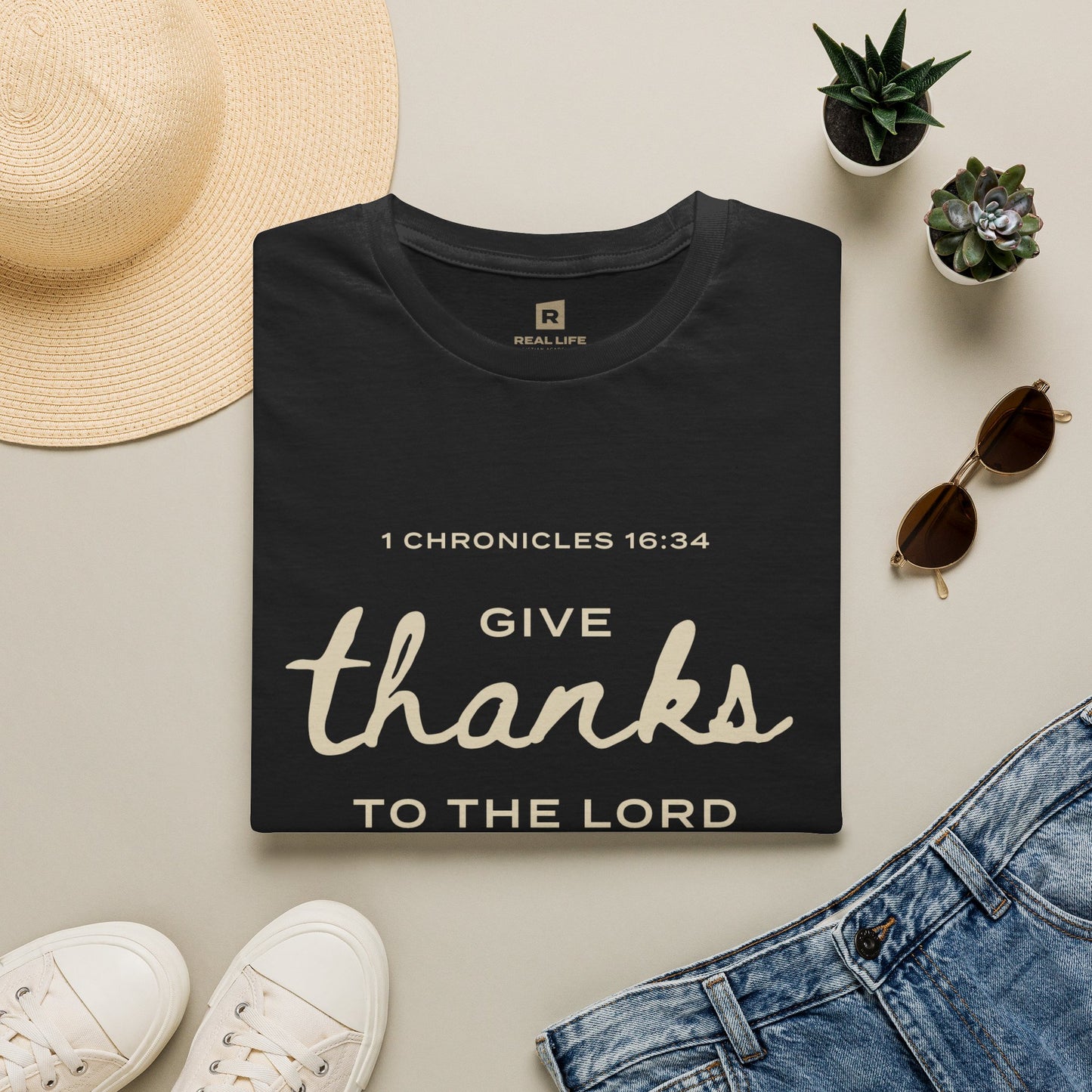 Give Thanks Script T-shirt