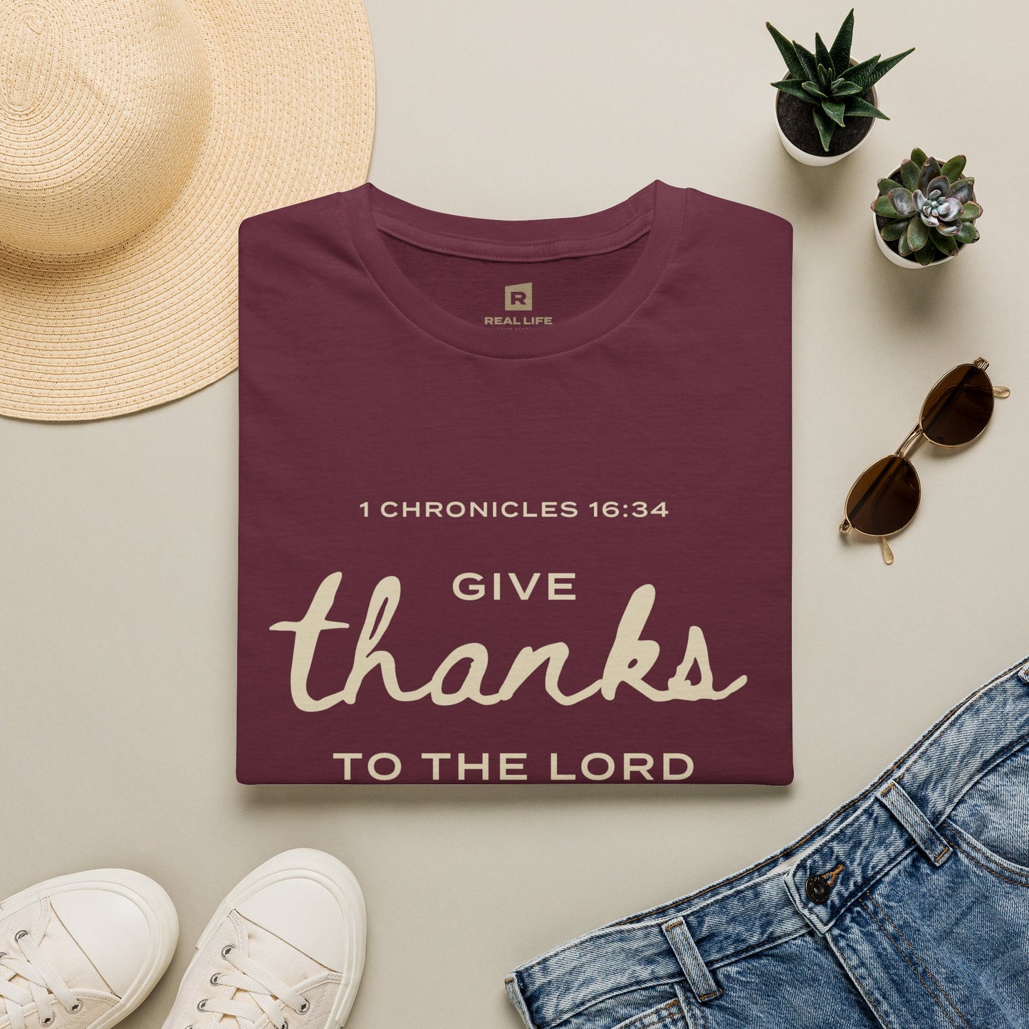 Give Thanks Script T-shirt
